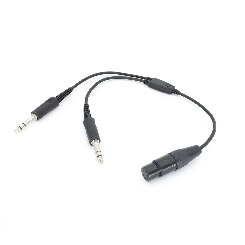 For Airbus XLR To GA Dual Plug 5 Pin Headset Adapter Cable Aviation Headphone Cable Earphone Accessories