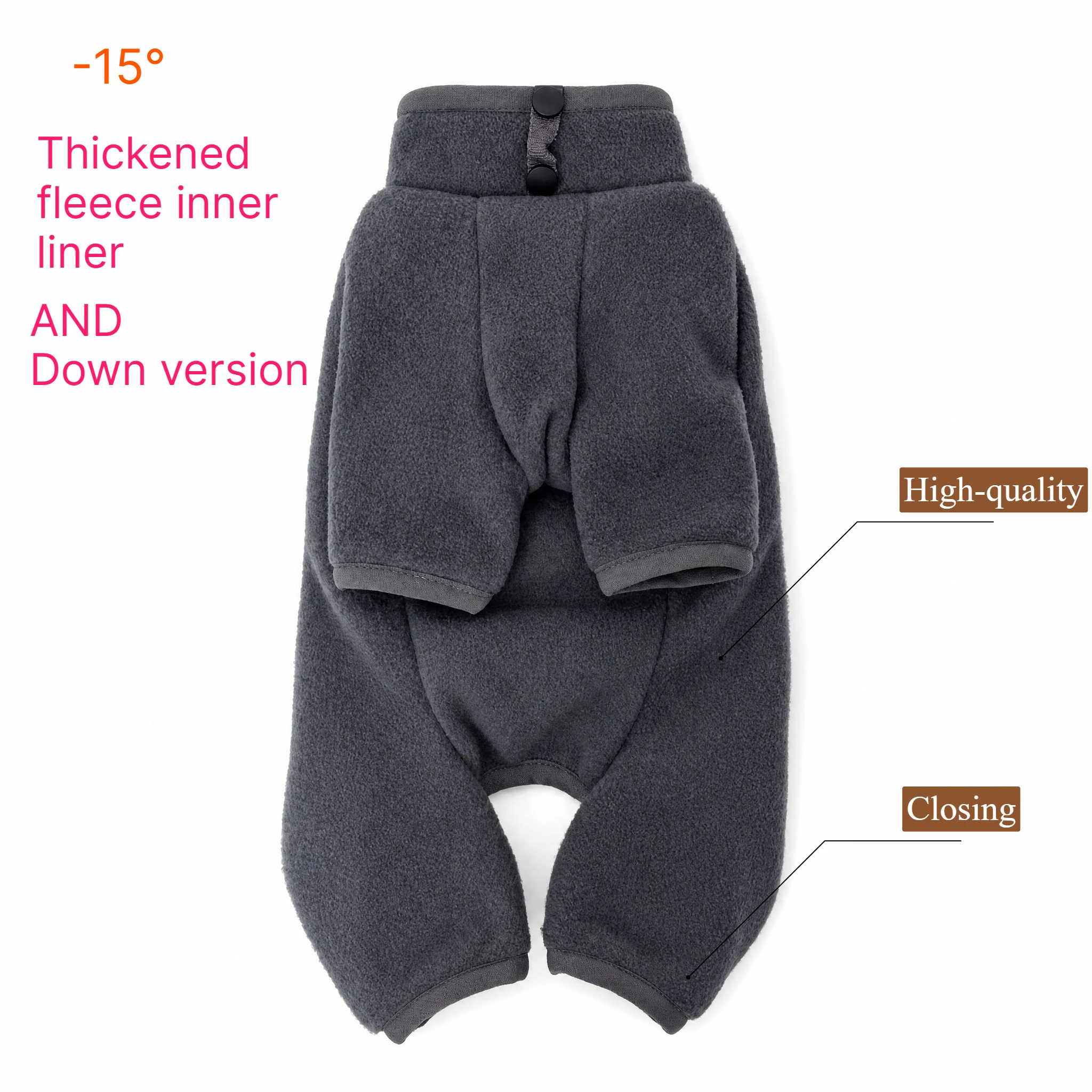 Universal 4-Leg Dog Winter Down Replacement Liner Thermal Padded Warm Pet Coat Inner Wear Padded Warm Undercoat