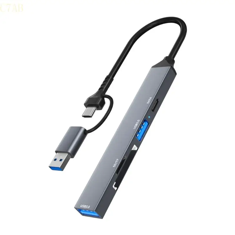 

C7AB Portable USB Type C Hub Card Reader Expand Your Laptop Capabilities on Travel