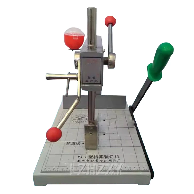 Manual All-Steel Micro Binding Machine 21CM Wide Small Punching Machine for Financial Accounting Voucher Books