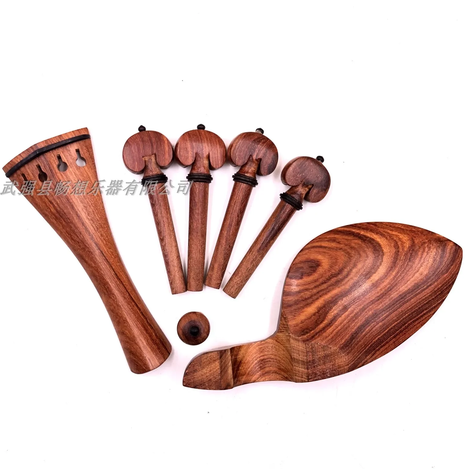 High quality 1 set 4/4 3/4 violin parts  rosewood fittings,Tailpiece+Tuning pegs+Endpins+Chin rest/Chin Holder