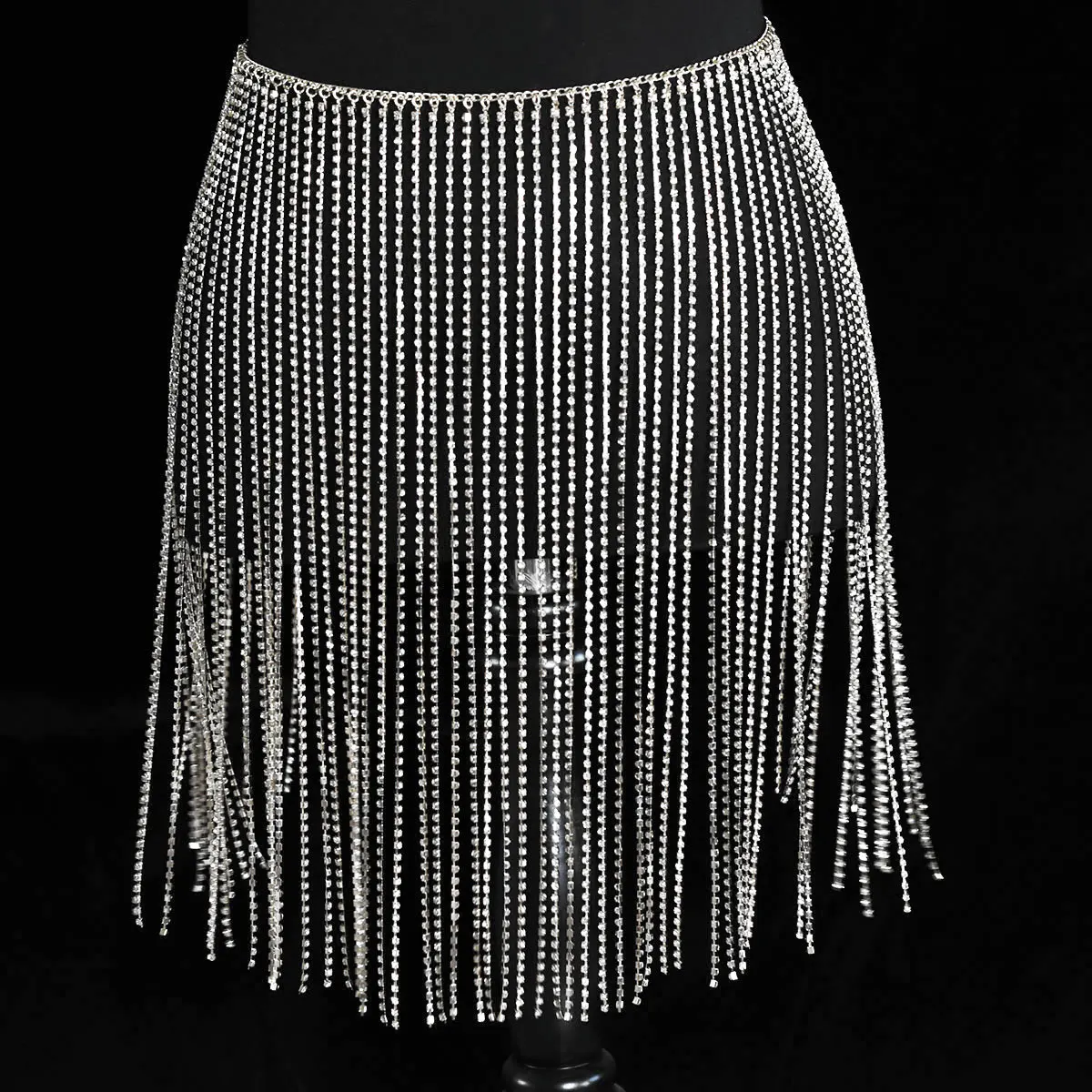 Festival Gift Sexy Long Rhinestone Fringed Dress Personality Simple Ladies Banquet Stage Performance Party Waist Accessories