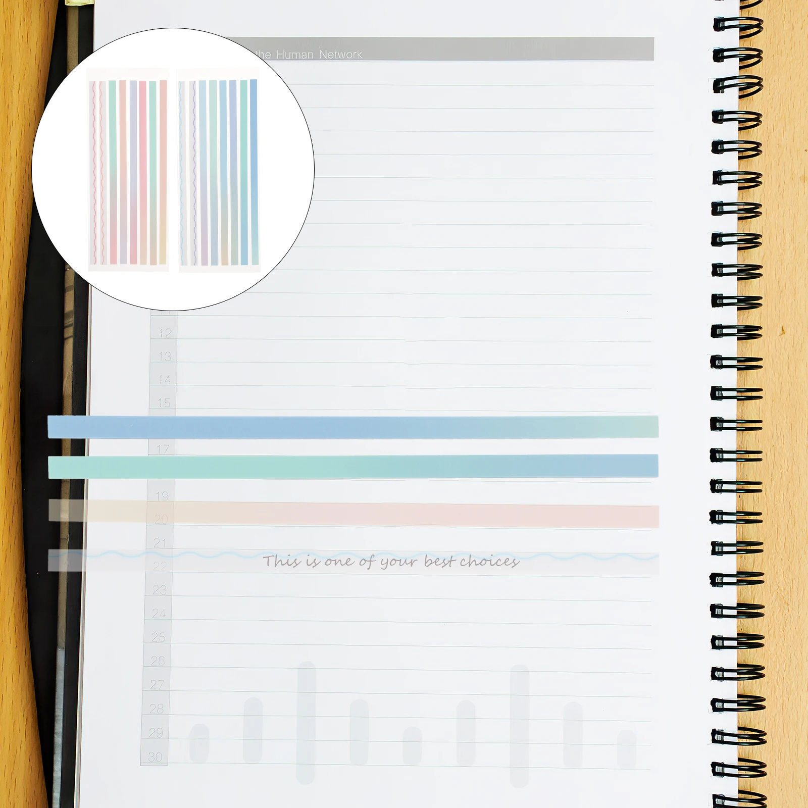 

2 Sets Gradient Long Tape Notebook Tabs Page Markers Book Annotation Colored Reading Strips Supplies PET Mixed