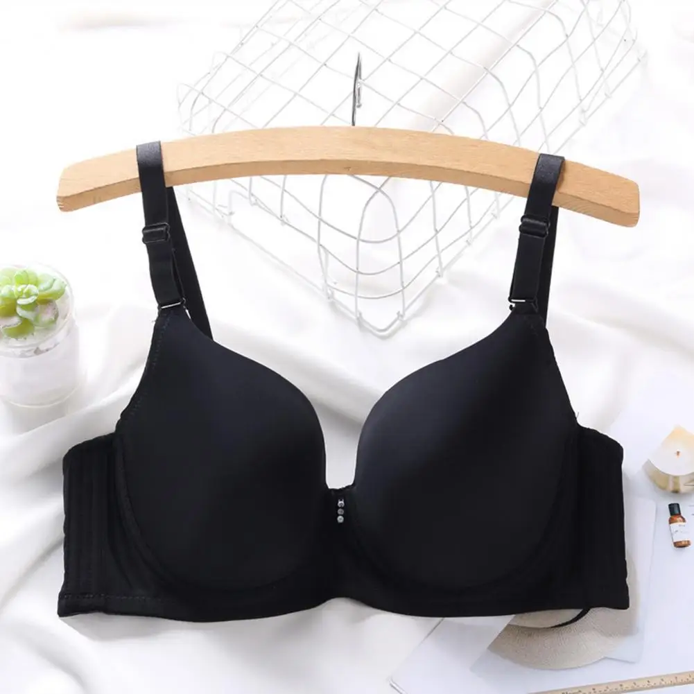 Reggiseno morbido e liscio Reggiseno dal design lucido Reggiseno push-up confortevole con spalline regolabili Chiusura posteriore per supporto imbottito da donna