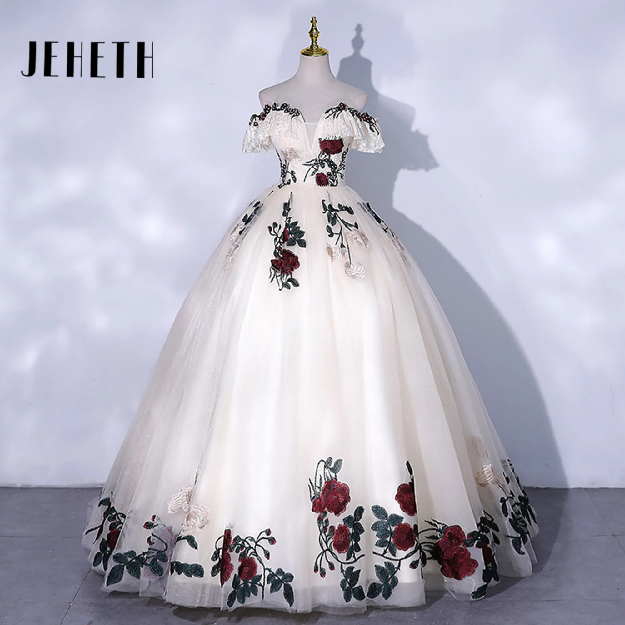 

Красочное бальное платье с цветочной аппликацией, платья Quinceanera, 15-летнее платье, платье для выпускного вечера, торжественное платье принцессы для дня рождения