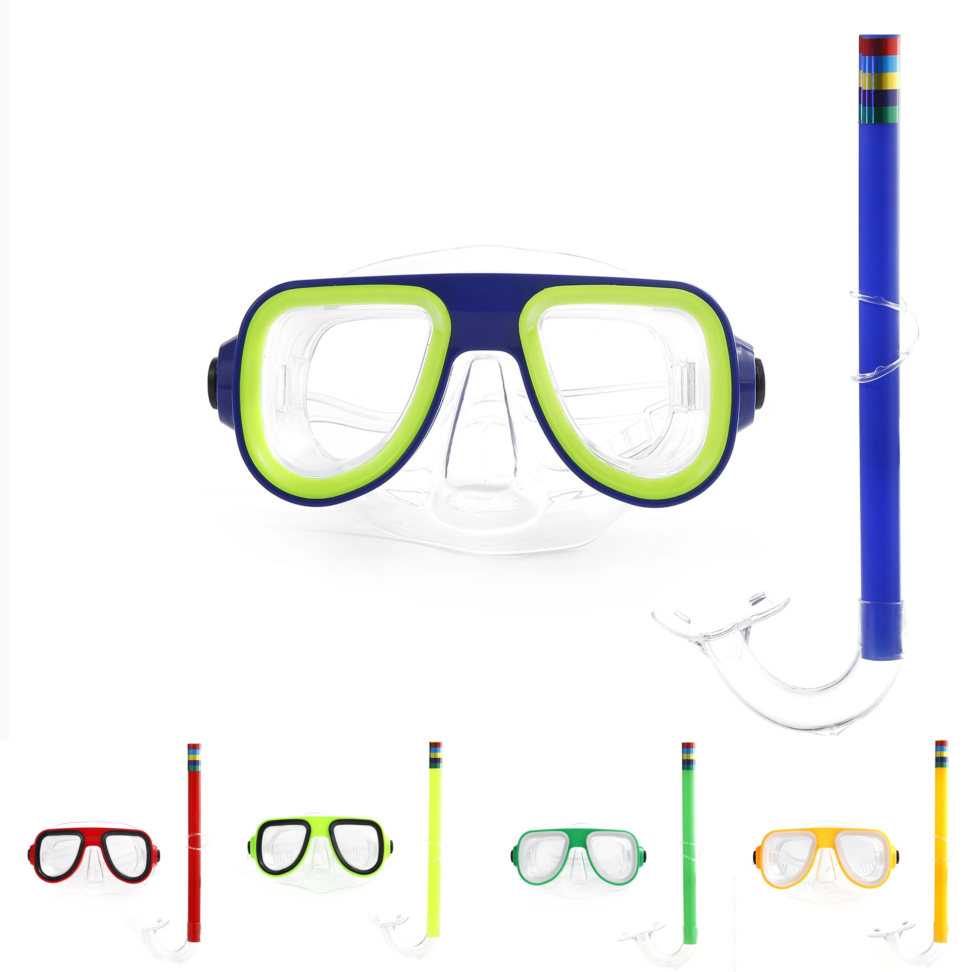 Kids Diving Goggle Mask Breathing Tube Shockproof Anti-fog Durable Underwater Swimming Glasses Band Snorkeling Accessories Set