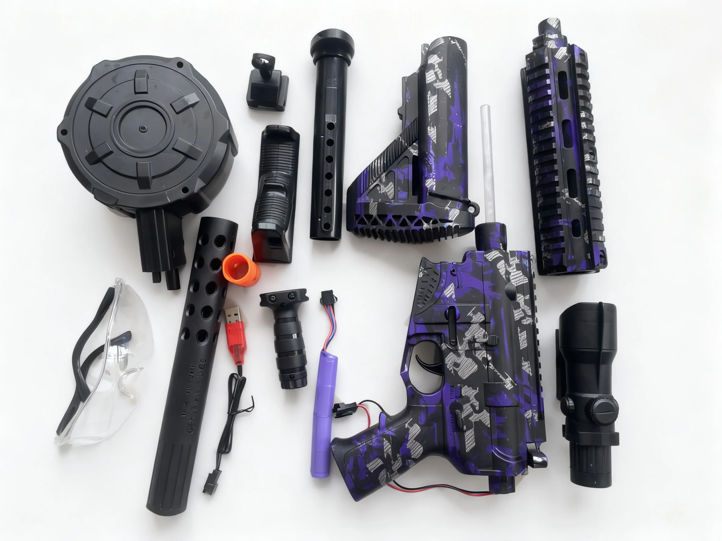 M416 Tactical Outdoor Gel Blasters Full Auto Electric Gel Ball Blaster Purple Black Long Range for Outdoor Games Toys Gun Gift