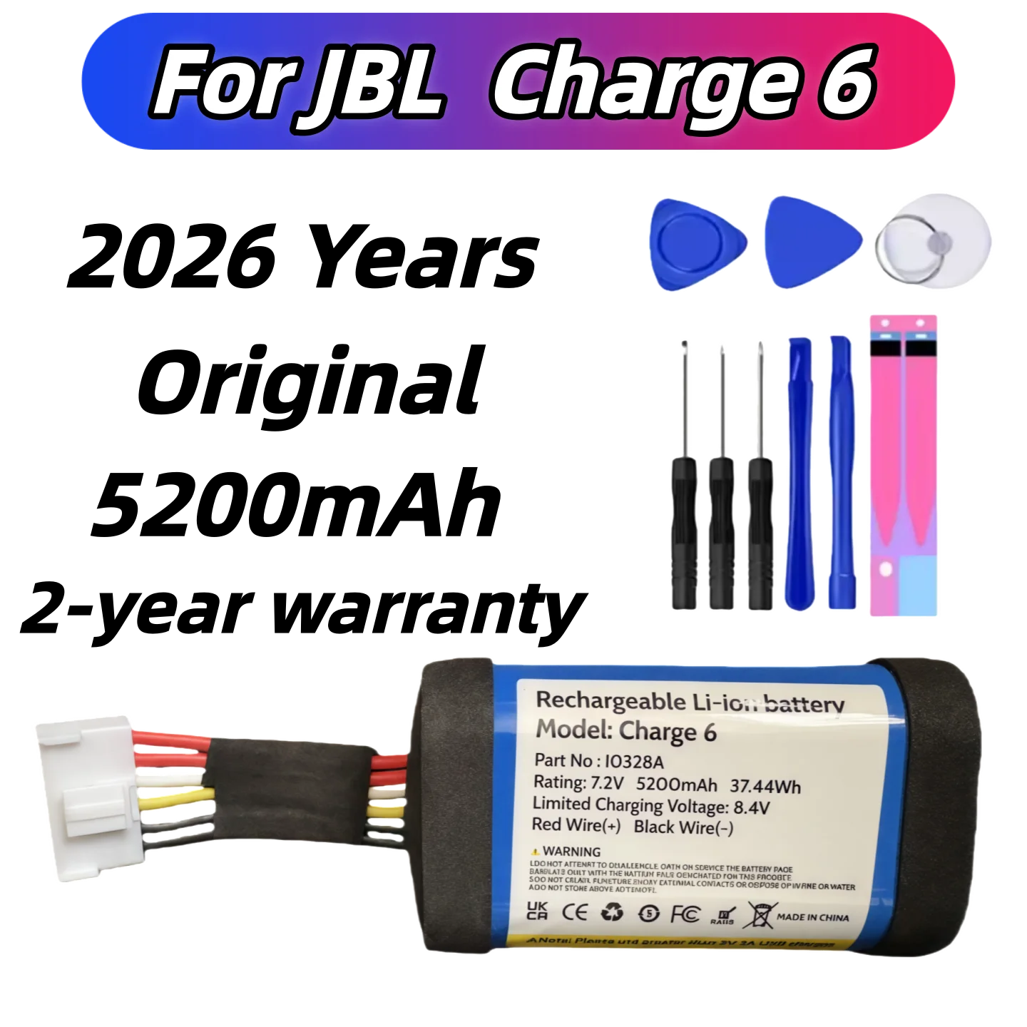 

2026 Years Original High Quality Speaker 5000mAh Battery For JBL Charge 6 charge6 Bluetooth Batteries Fast Shipping