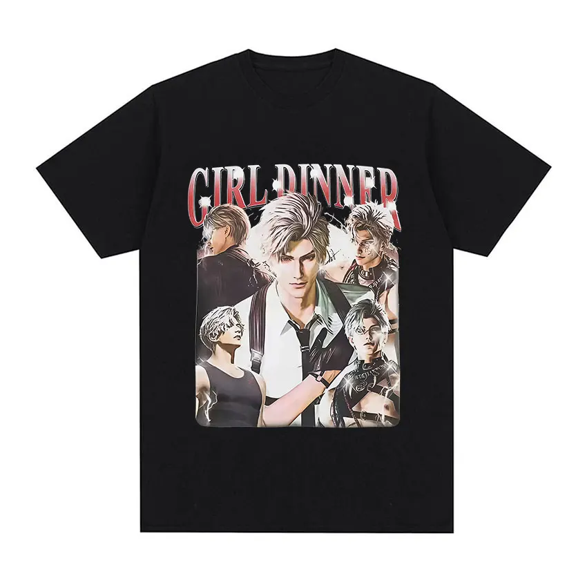 

Funny Girl Dinner Love and Deepspace Graphic T Shirt Unisex Fashion Harajuku Cotton T Shirts Vintage Oversized Short Sleeve Tees