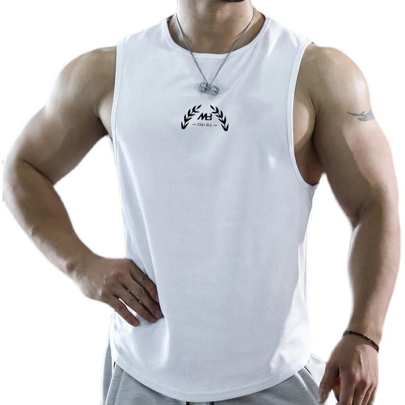 Mesh Tank Tops Men Sleeveless Muscle Shirt Quick Dry Breathable Basketball Sports Wear for Men Gym Workout Clothing