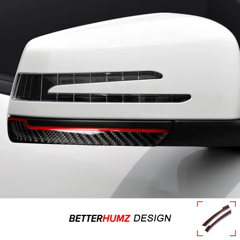For Mercedes Benz W176 W204 W212 B G R Class CLA GLE GLK GLS CLS Carbon Fiber Trim Car Rearview Mirror Anti-collision Stickers