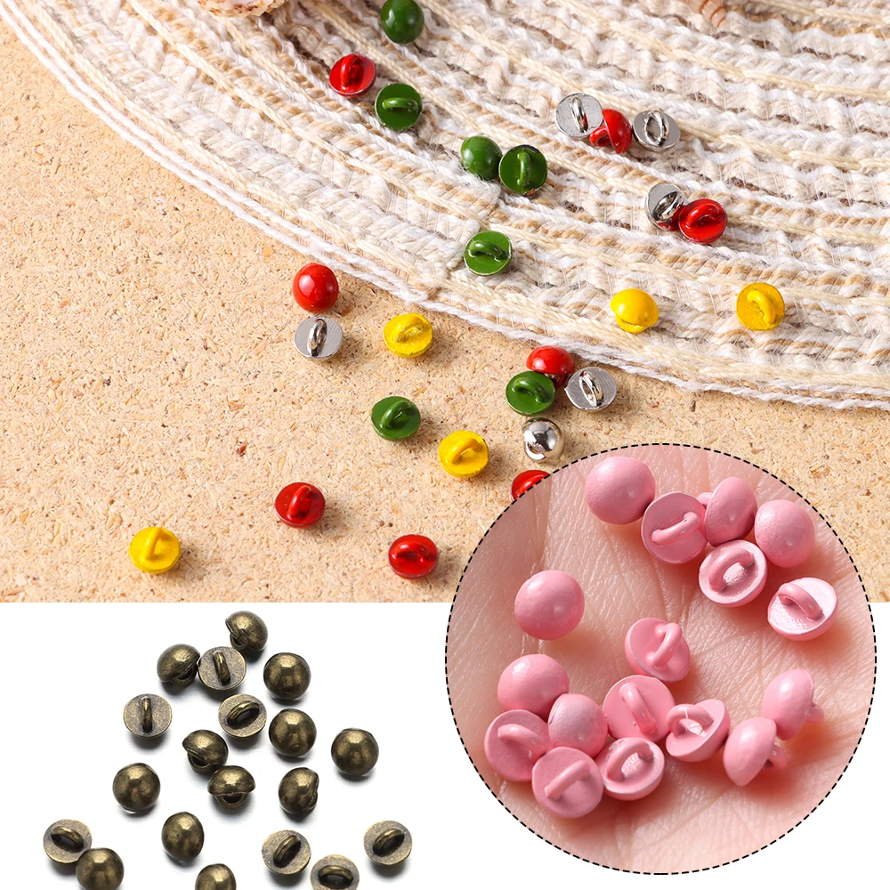 20pcs 10 Colors Mini DIY Belt Buckles Ultra-small Buckle  Mushroom Buttons 1/6 Dolls Clothing