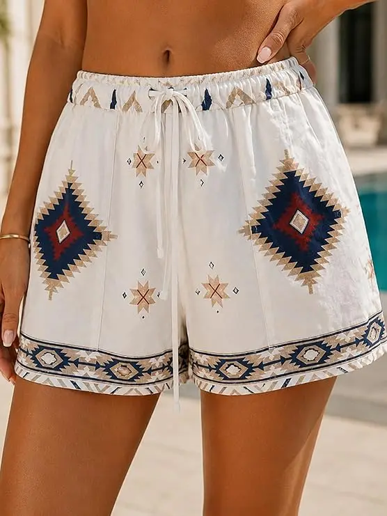 

Women's Western Ethnic Resort Style Retro Casual Summer Geometric Pattern Printed Shorts