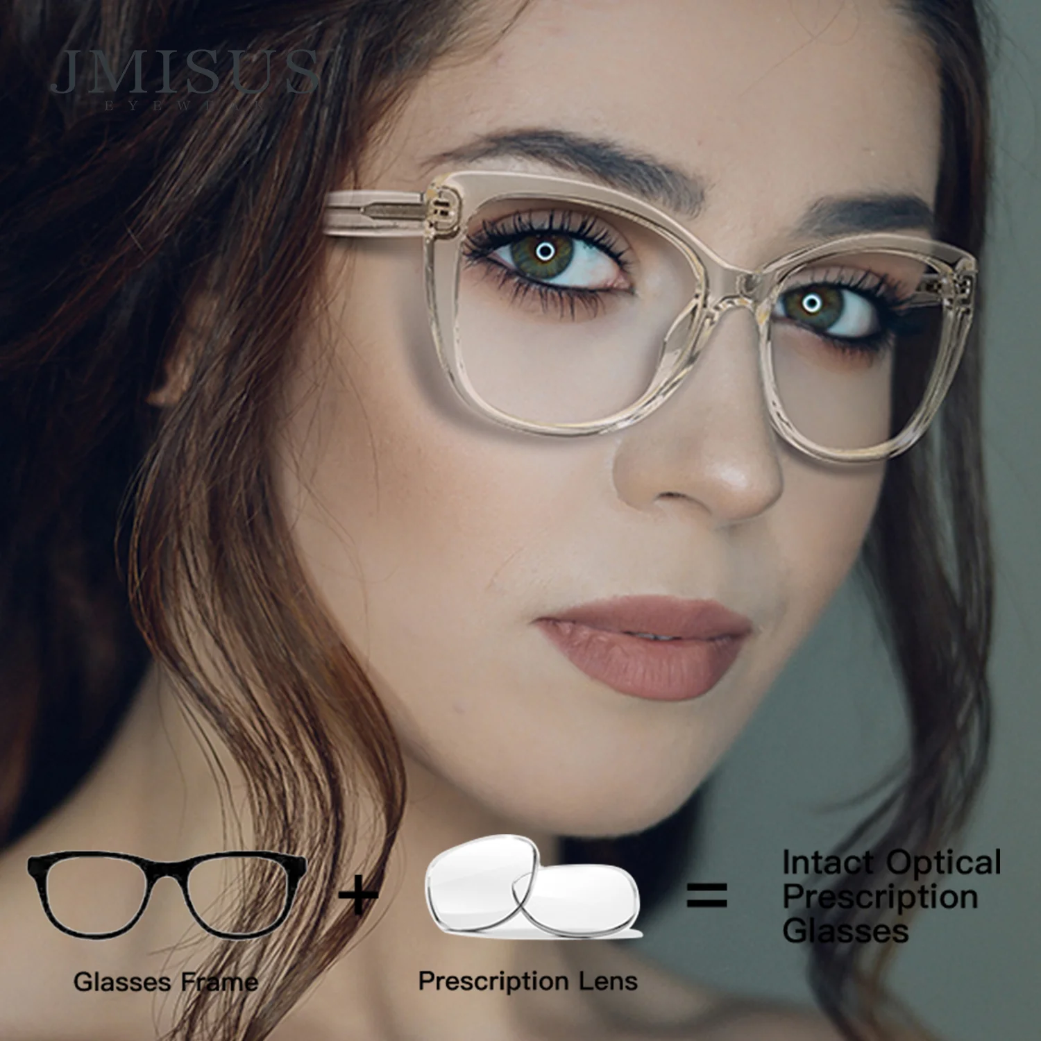 JMISUS New Arrivals Women Butterfly Prescription Glasses Spring Leg Myopia Eyewear Fashion Square Progressive Eyeglasses