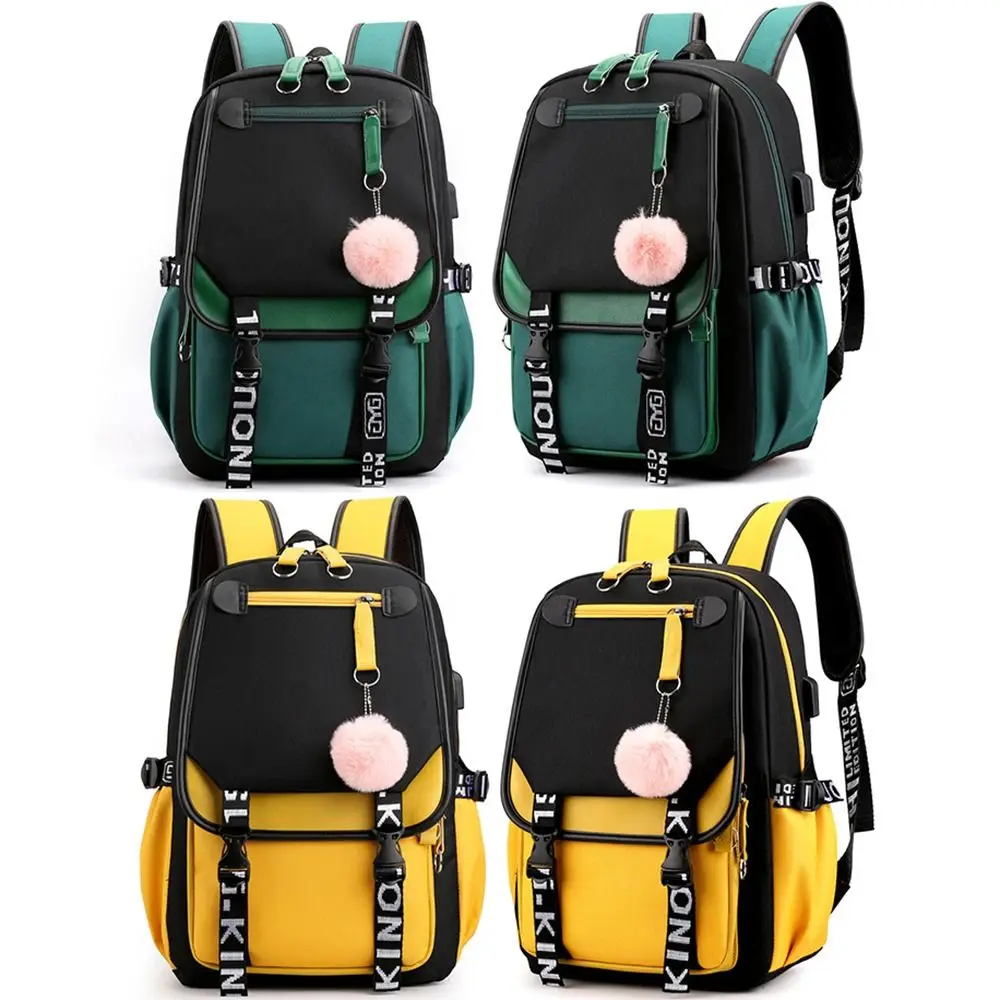 Mochila escolar de tela Oxford de gran capacidad para estudiantes, bonita mochila para ordenador de estilo pijo, bolsa de viaje informal portátil para exteriores para niños