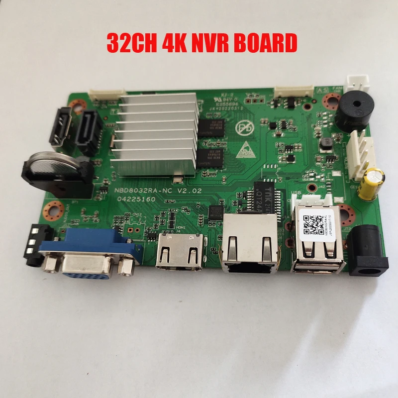 NBD8032RA-UL 32CH 1080P 25ch 5mp 8ch 4K H.265 NVR Board Onvif Max 14TB 2* SATA interface