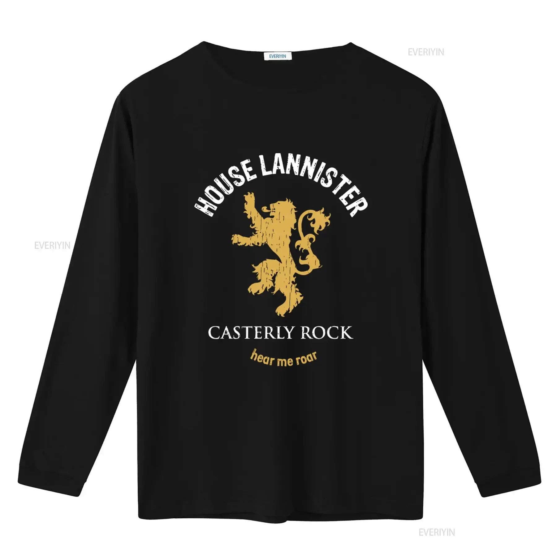 House Lannister Casterly Rock Hear Me Roar Lion Print T Shirt for Fashion Casual vintage Washed Comfortable