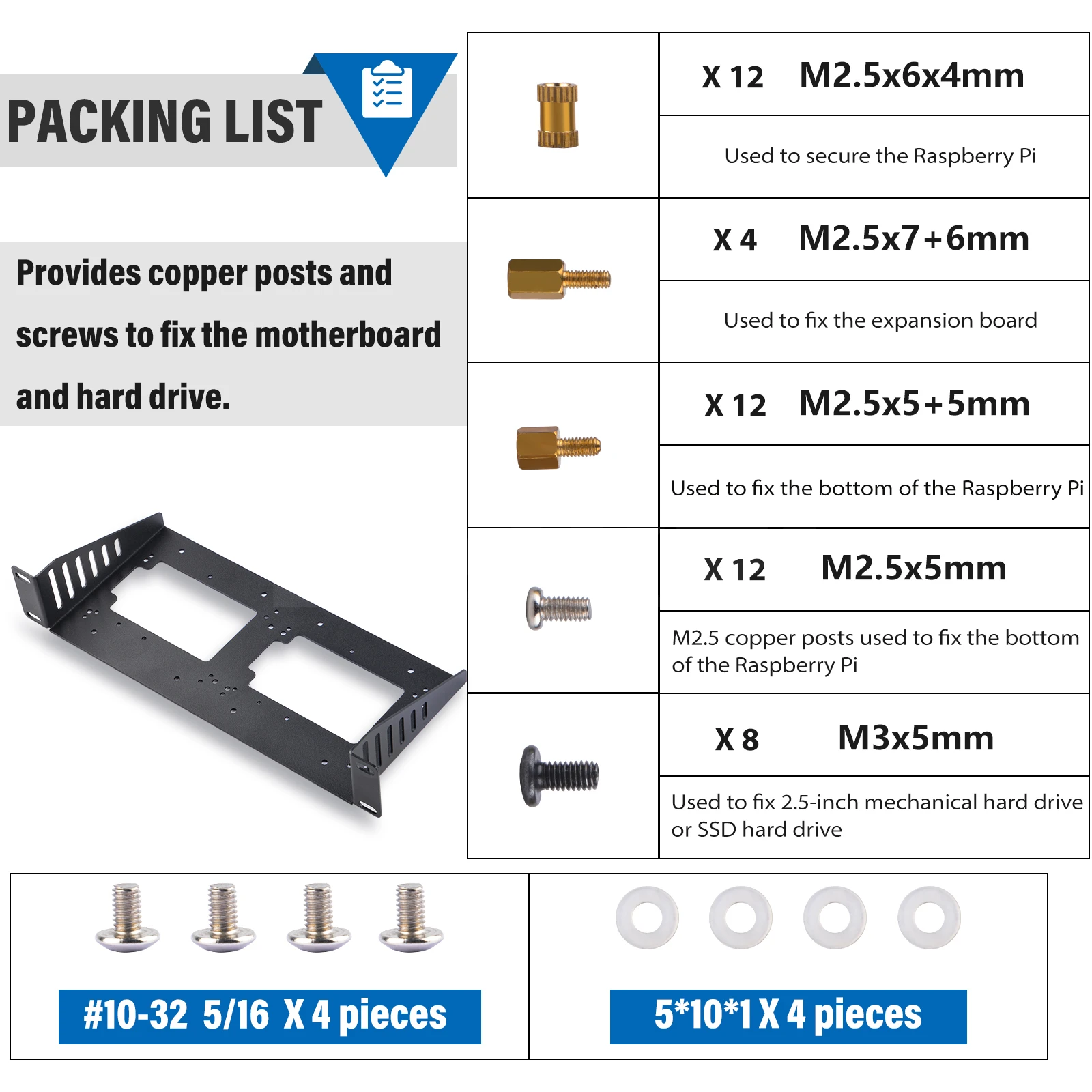 DeskPi RackMate Accessoires Étagère SBC Rack 10 pouces 1U