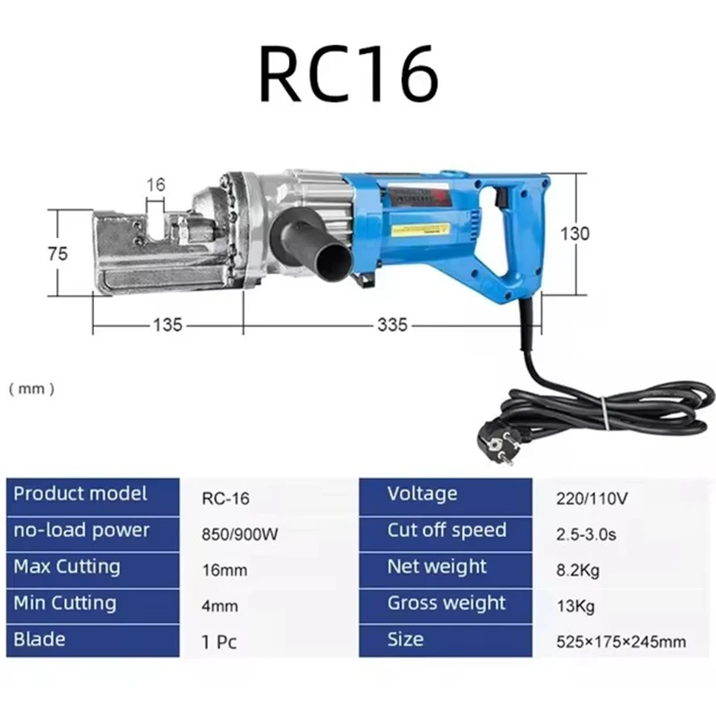 Electric Hydraulic Rebar Cutting Machine Rebar Cutter Portable Steel Bar Cutting Tool Shears Pliers 220/110V