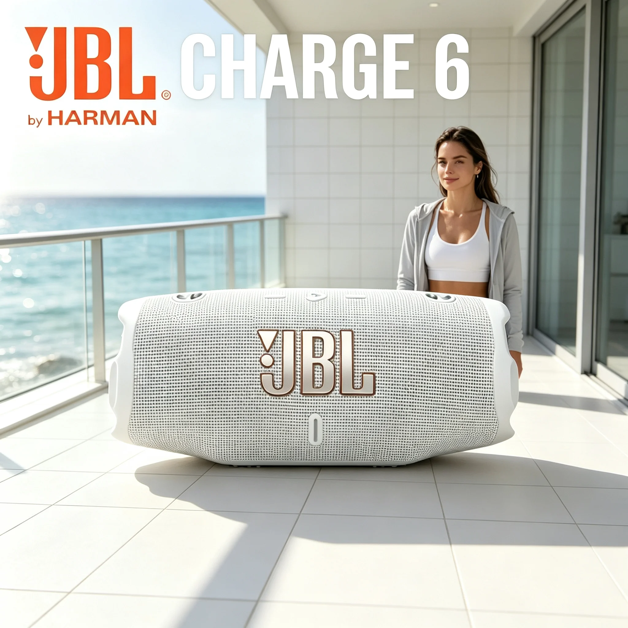 JBL CHARGE6 Wireless Speaker, Powerful JBL Pro Sound, Rugged Drop Resistant, Hand Strap for Travel and Backyard Gathering