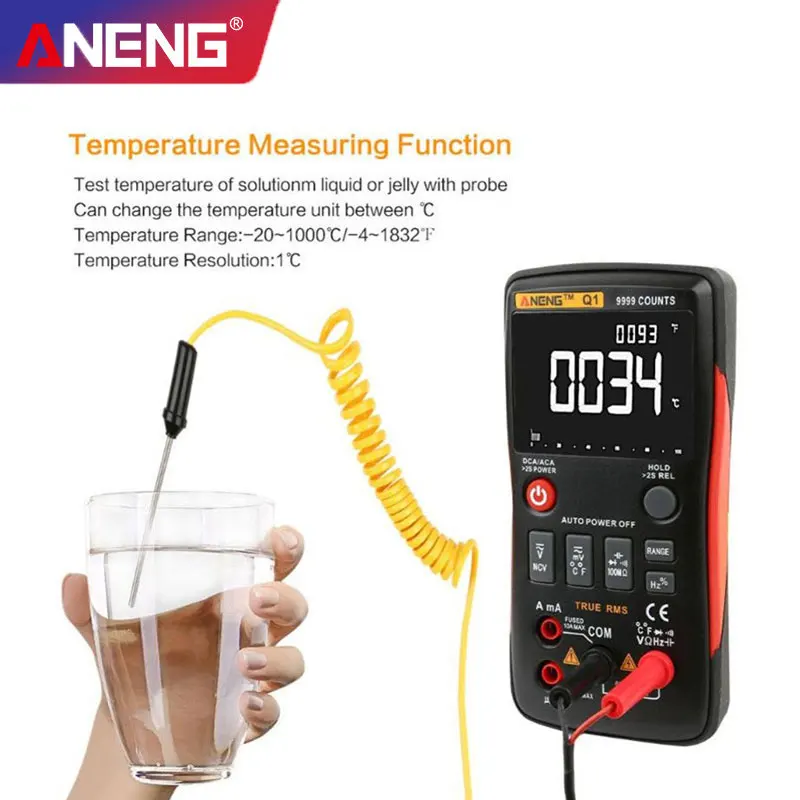 ANENG Q1 Digital Multimeter 9999 Counts Profesional Analog Multimetro DIY Transistor Capacitor NCV Testers Lcr AC DC Meter