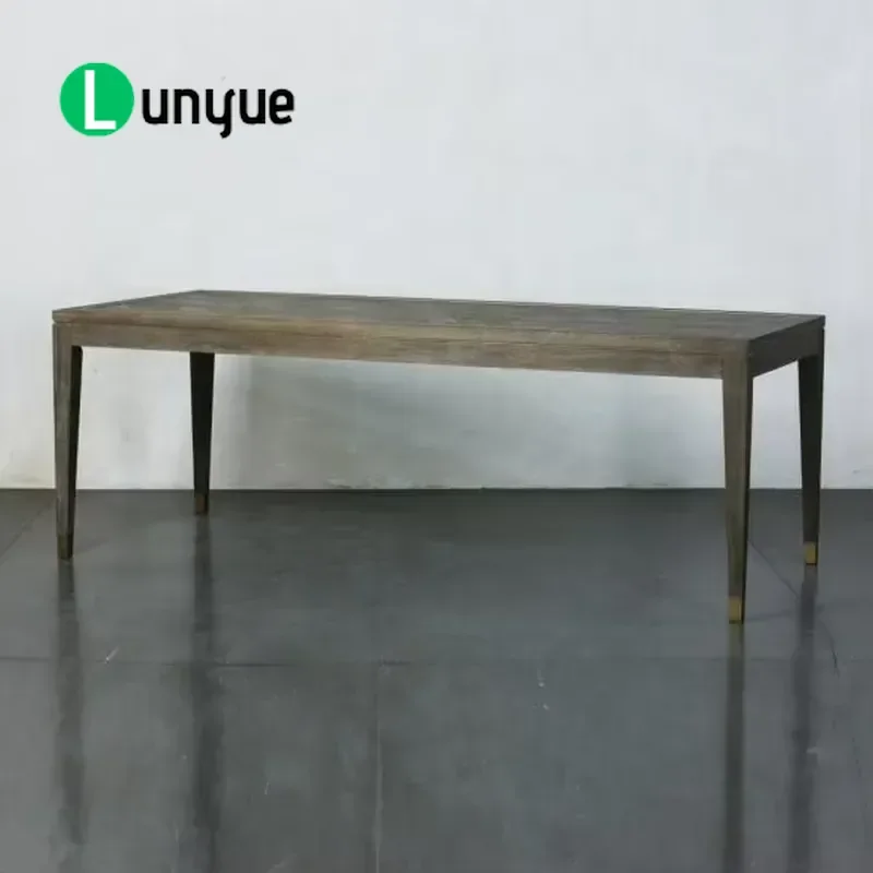 Modern 12 Seat Dining Table Set Antique Rectangular White Oak Wood Large Family Dinner Table for Home Kitchen Restaurant