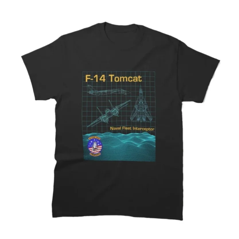 

Naval Fleet Interceptor F-14 Tomcat Fighter T-Shirt 100% Cotton O-Neck Summer Short Sleeve Casual Mens T-shirt Size S-3XL