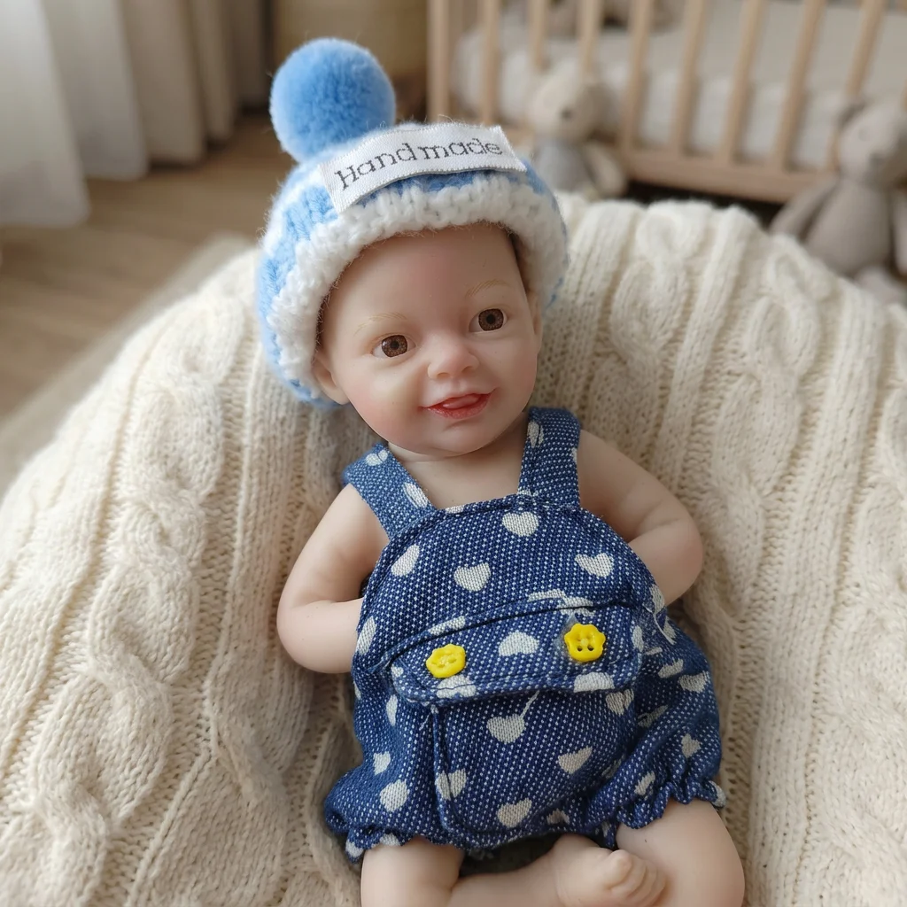 6 Inch Full Body Silicone Reborn Doll Tongue Out Design Real Touch Visible Veins Hand Painted Waterproof Lifelike Bebe Reborn