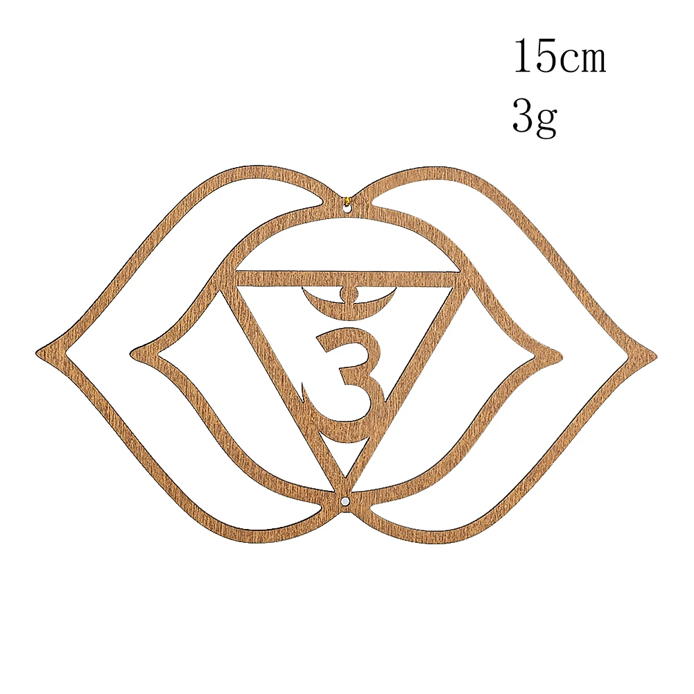 7PCS/SET Wooden Seven-chakra Hollowed Wall Hanging  Wiccan Decor Home Yoga Meditation Handicraft Accessories Decoration Pendant