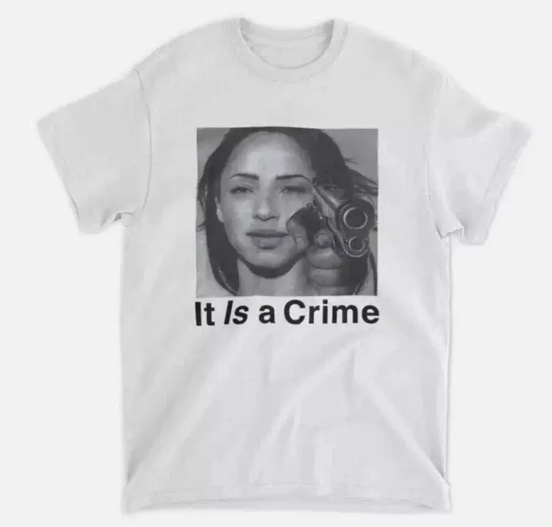 Punk Vintage Hip Pop Top Sade Henryjawnson It Is A Crime Graphic T-Shirt print cotton tees casual loose streetwear unisex