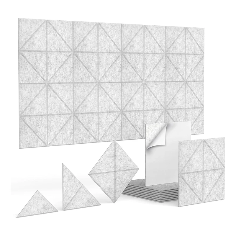 

12Pcs Self Adhesive Acoustic Panels,12X12X0.4 Inch Soundproof Wall Panels For Home, Recording Studio, Office Silver Gray Durable