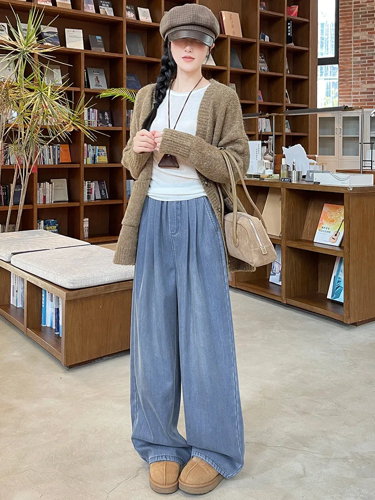 

Широкие брюки цвета хаки, женские весенние декоративные минималистичные элегантные шифоновые многослойные плиссированные драпированные брюки с вышивкой