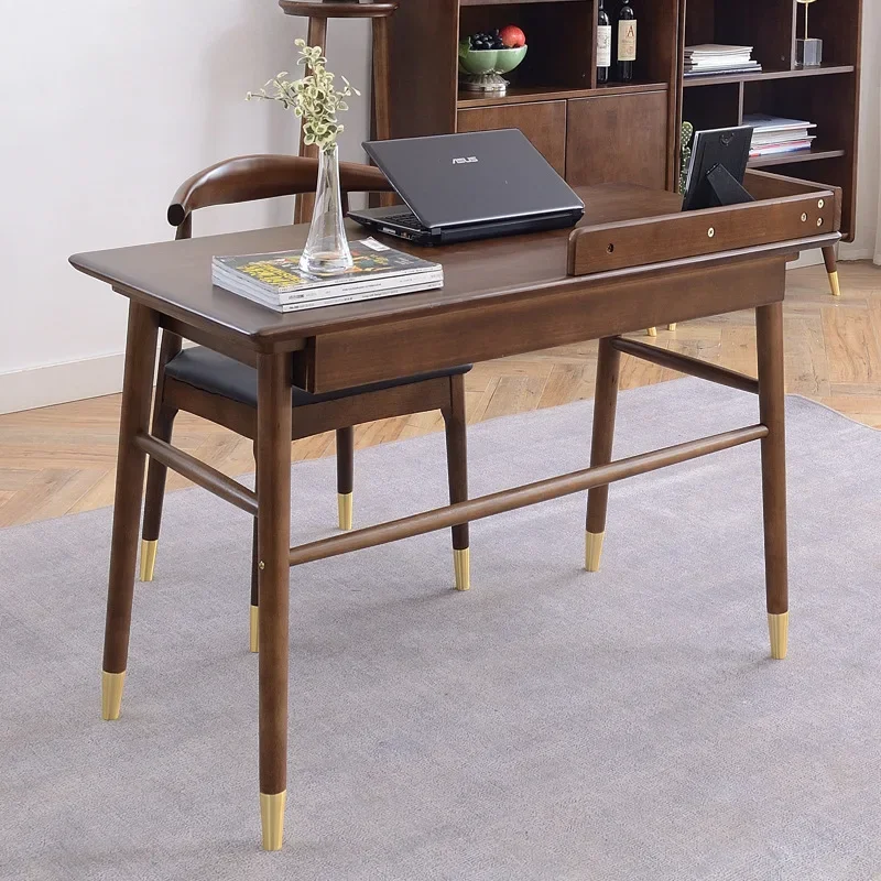 Nordic solid wood desk student study table study room writing table rubber wood computer table chair combination desk