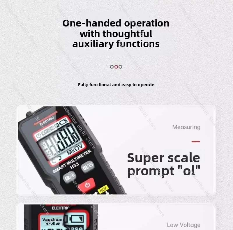 Electrical Mini Multimeter Smart Ammeter NCV Measurement Upgraded Direct Installation Pen Measurement