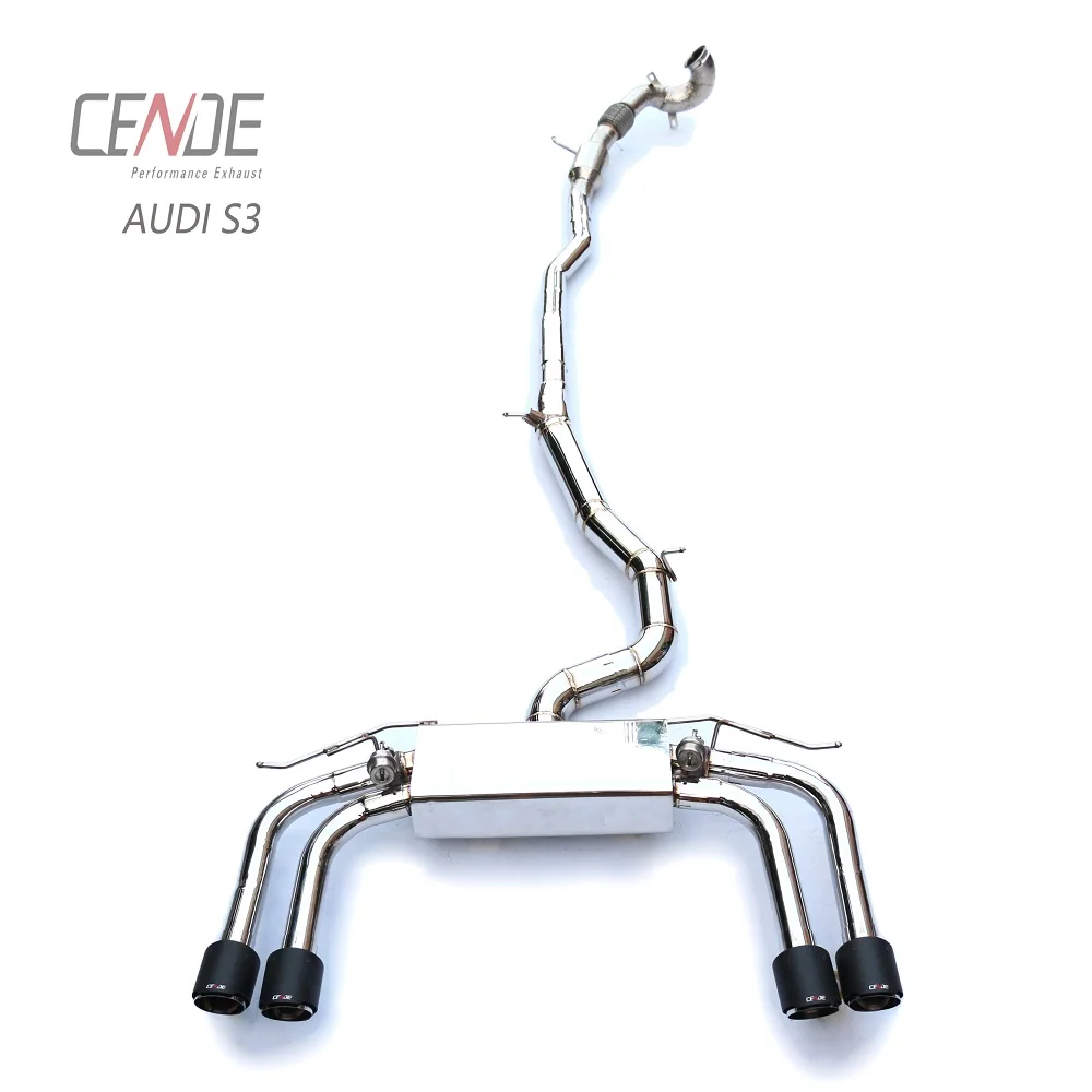 Cende performance titanium Stainless Steel catback downpipe carbon fiber tips for Audi S3 exhaust