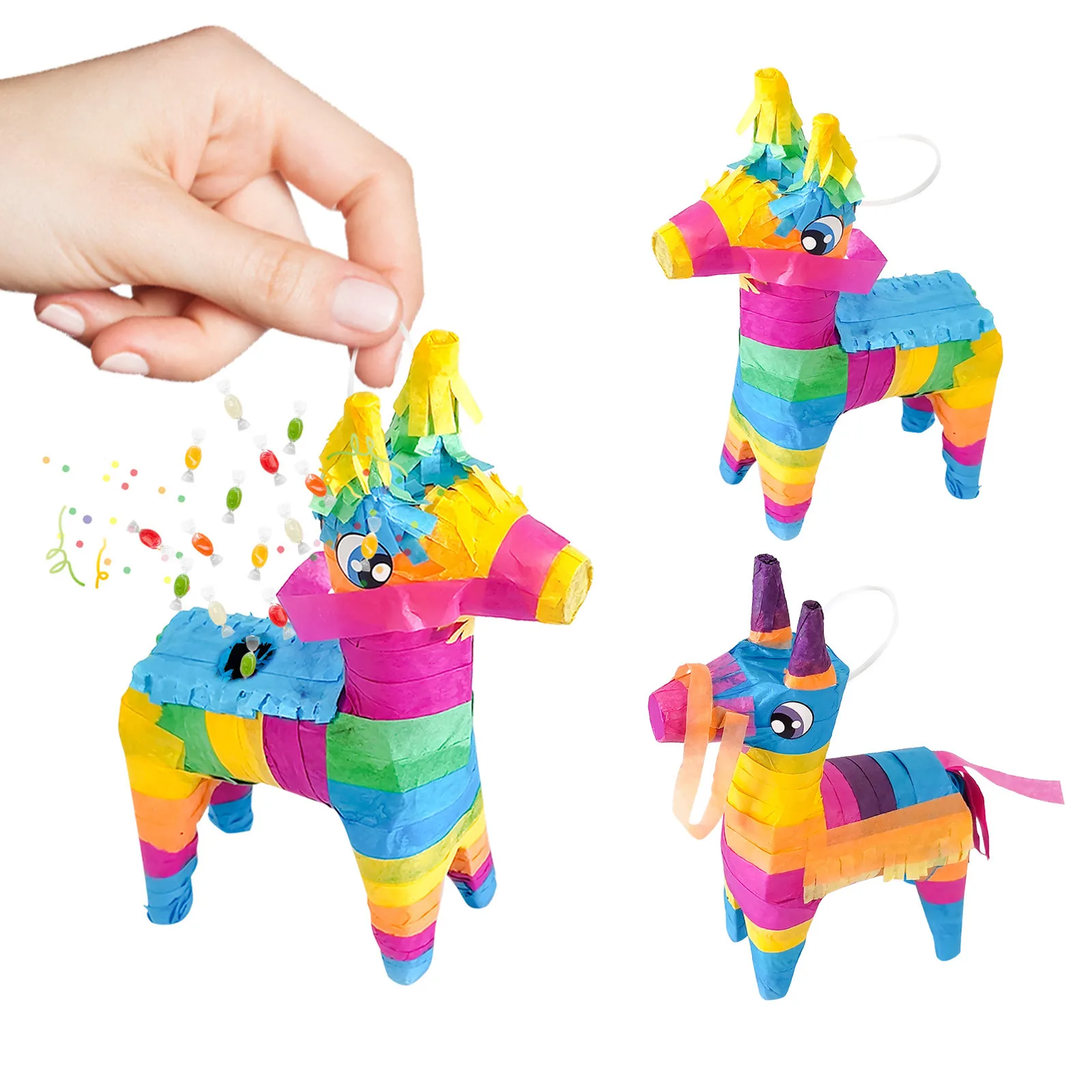 Funny Children Decorative Smashing Toy Sugar Filled Plaything Birthday Creative Pinata Party Mini Colourful Donkey Toy juguetes