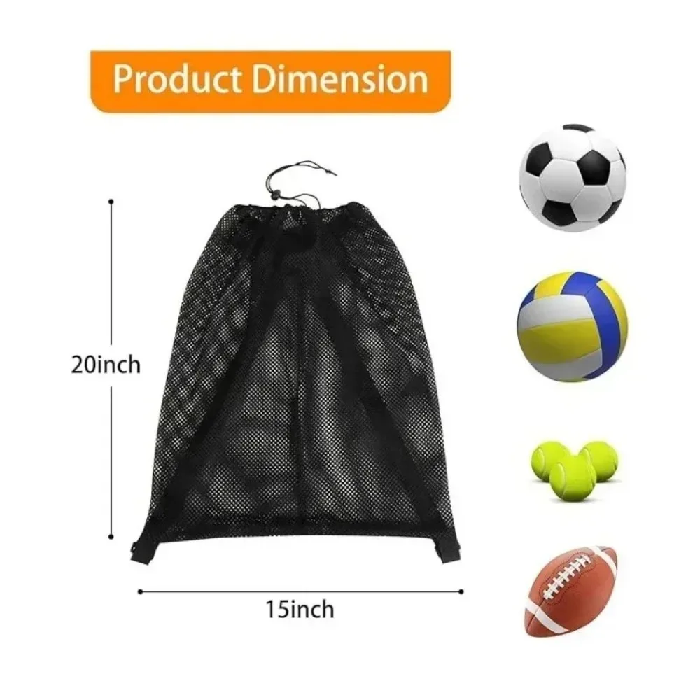 

Extra Large Heavy Duty Mesh Ball Bag - Drawstring Sports Sack for Basketball, Soccer, Volleyball, Football & More