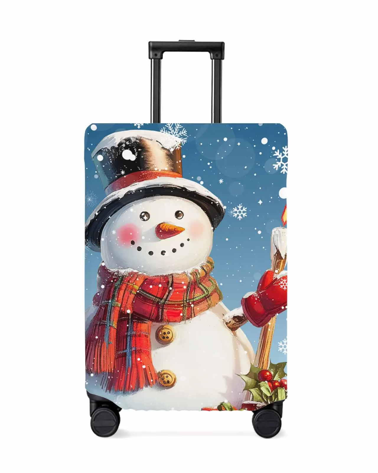 Christmas Snowman Snowflake Red Blue Protective Cover For Travel Accessories Suitcase Elastic Dust Case Protect Sleeve