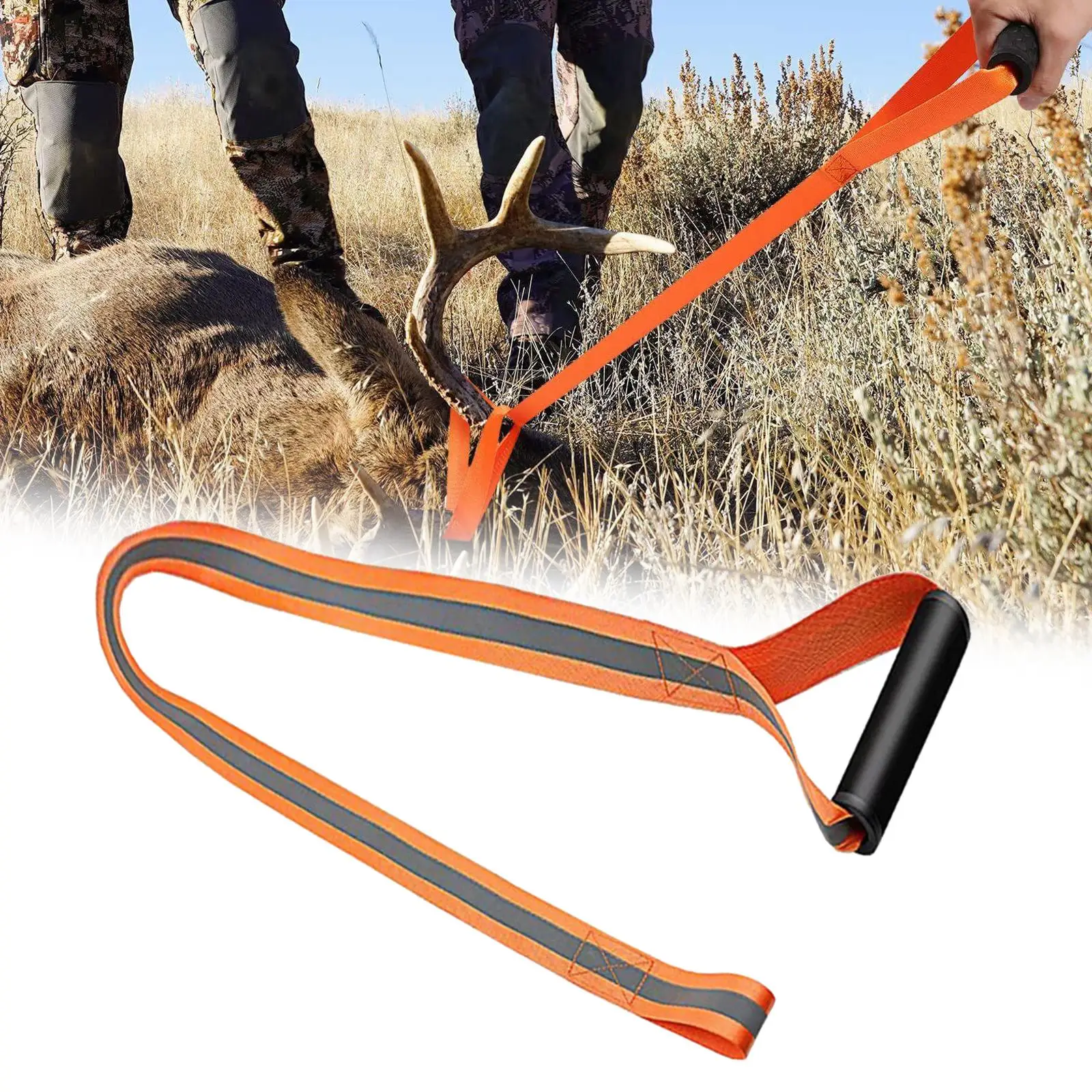 Deer Drag with Comfortable Handle Multifunctional Heavy Duty Band Portable Strong Pull Dragging Rope for Outdoor Equipment Farm