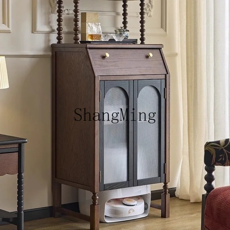 

CL Retro Solid Wood Sweeper Blocking Cabinet Stone Storage Cabinet Living Room Display Vintage