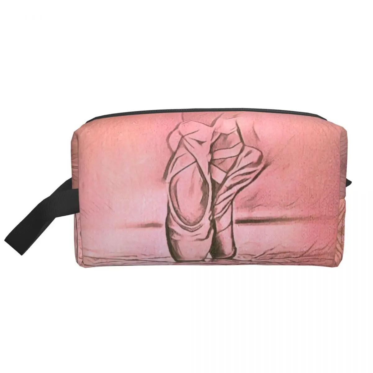 Custom Ballet Shoes Pink Toiletry Bag for Women Ballerina Dancer Cosmetic Makeup Organizer Lady Beauty Storage Dopp Kit Box