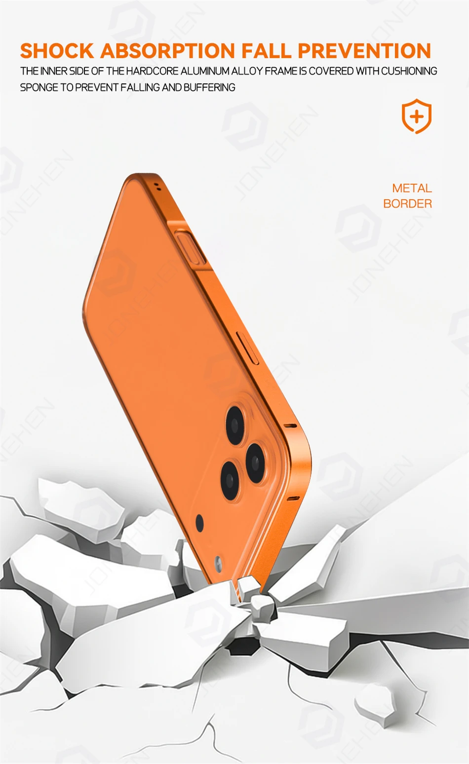Für iPhone Air 12 13 14 15 16 17 18 Pro Max 18p Dünne Hülle Orange Dünner Bumper Luxuriöser Leichter Aluminium-Metallrahmen Legierungs-Schutzhülle – Detail 10