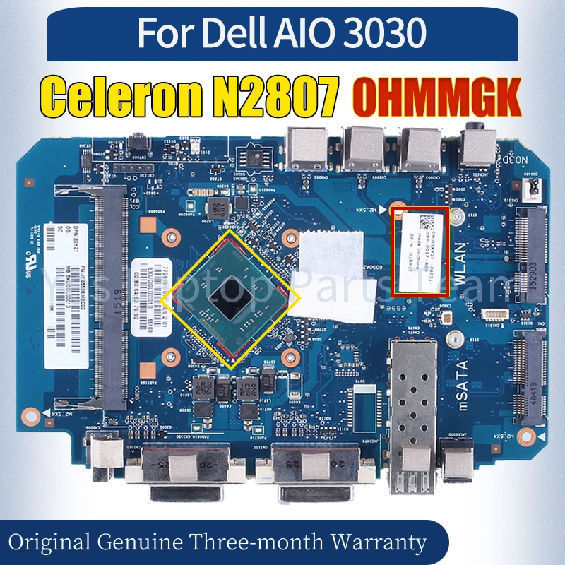 

6050A2655101 For Dell AIO 3030 Laptop Mainboard CN-0HMMGK SR1W5 Celeron N2807 100％ Tested All-in-one Laptop Motherboard