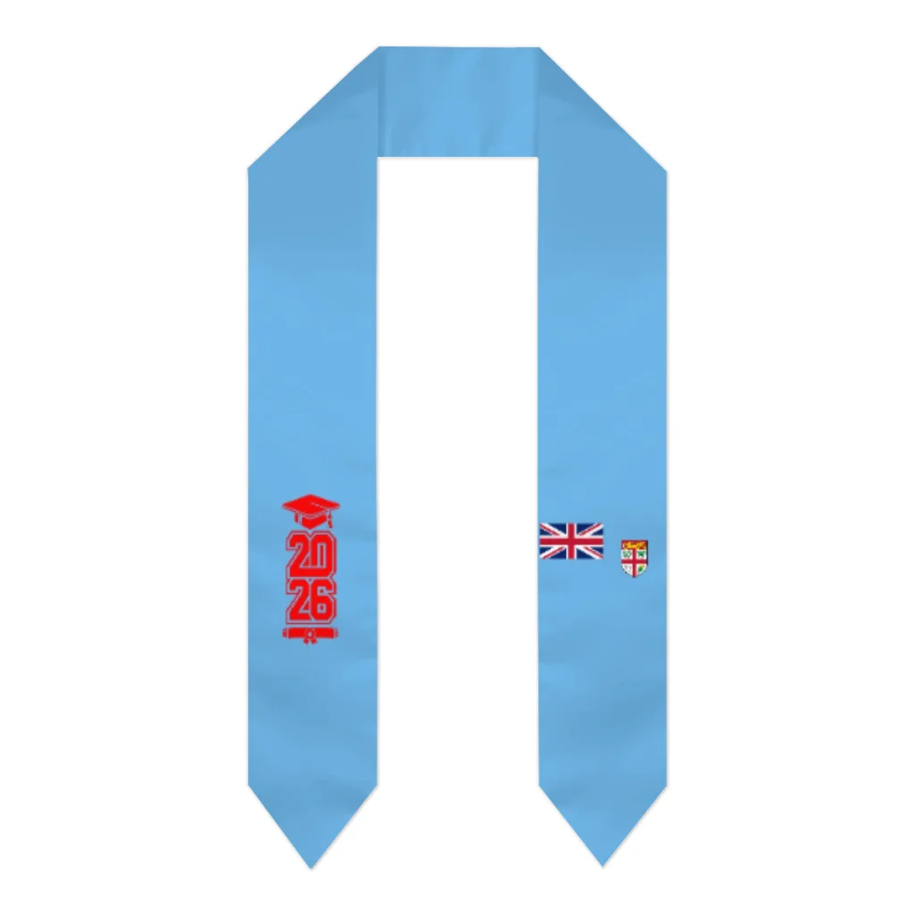 

Class of 2026 Fiji Flag Scarf Graduation Sash Stole International Study Abroad Adult Unisex Party Accessory Top Print