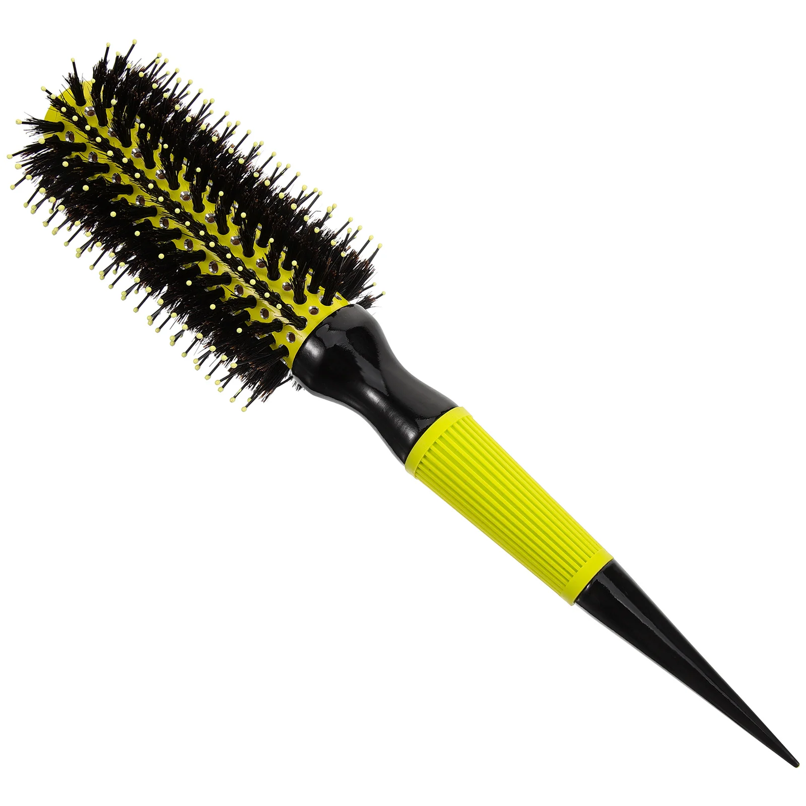 

Anti-slip Handle Round Hair Brush 16 Rows Yellow Medium Size for Curly Hair Travel Roller Small Comb Styling Tool Lightweight