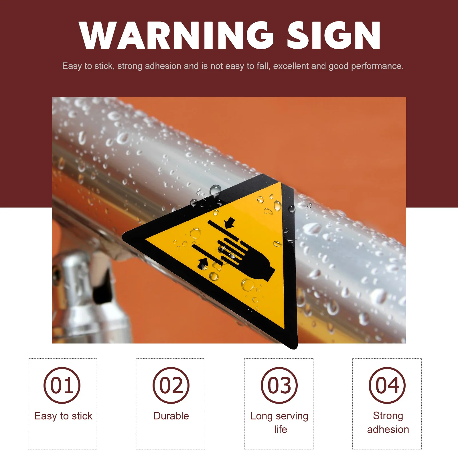 1Pcs Hand Crushing Warning Decal Safety Indicator Sticker for Equipment Pinch Warning Hand Crushing Stickers