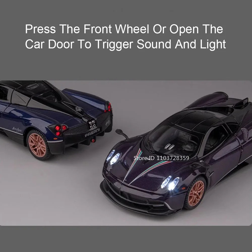 لعبة 1:32 باجاني هوايرا دينستيا BC نموذج السيارات الخارقة سبيكة دييكاست سيارات رياضية صغيرة أبواب ضوء الصوت مفتوحة التراجع هدايا الاطفال