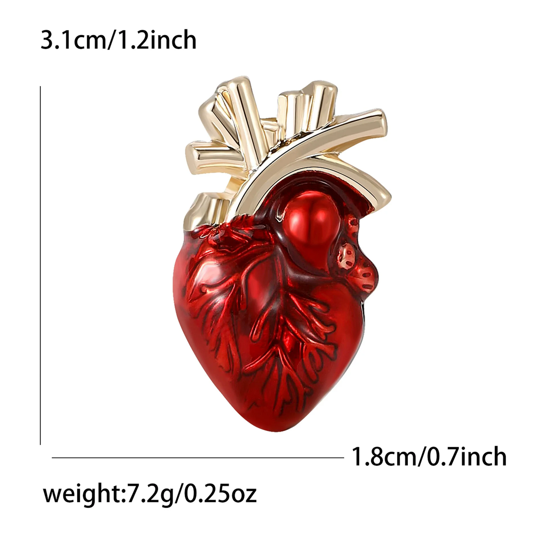 Enamel Heart Brooches for Women Unisex Human Body Organ Pins Office Party Friend Gifts Jewelry Accessories