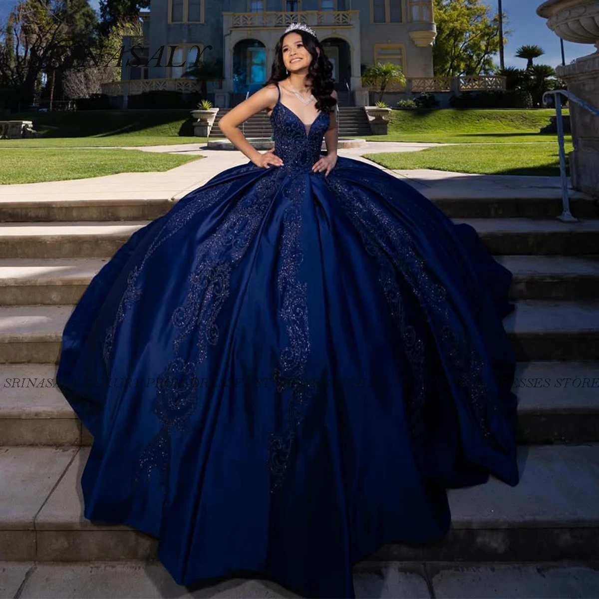 

Платья принцессы Quinceanera, бальное платье, индивидуальные цветы ручной работы, корсет с бисером, Sweet 16, Vestidos De 15 Años