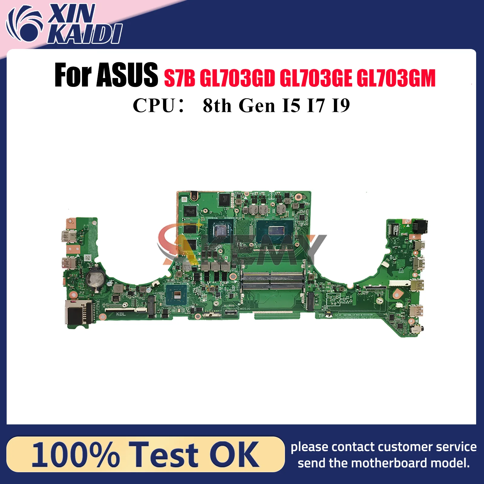 

GL703GE Laptop Motherboard For ASUS ROG Strix GL703GM GL703GE GL703G GL703GD S7B Mainboard With I5 I7 I9 CPU 100% tests OK stk